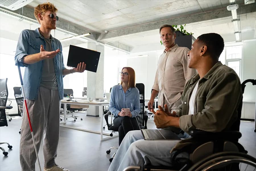 Accessibility specialist reviewing a website interface